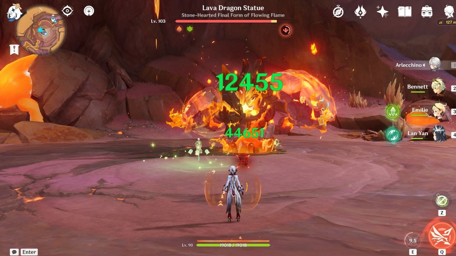 Lava Dragon Statue's Molten Dragon form (Image via HoYoverse)